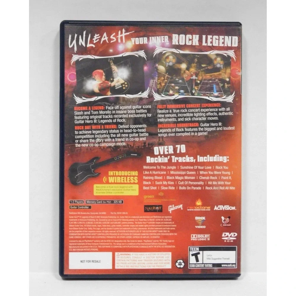 Guitar Hero 3: Legends of Rock Playstation 2 Complete‎ w Manual *UNTESTED*